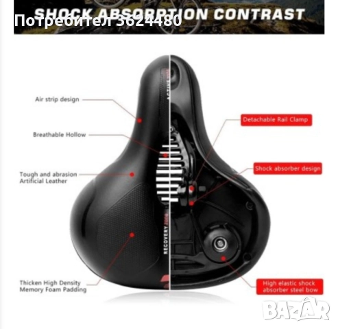 Седалка от мемори пяна и дъждобран за велосипед , снимка 3 - Аксесоари за велосипеди - 52151967