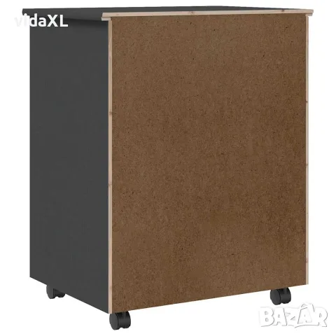 vidaXL Шкаф с чекмеджета на колелца MOSS, сив, бор масив, снимка 6 - Шкафове - 56147346
