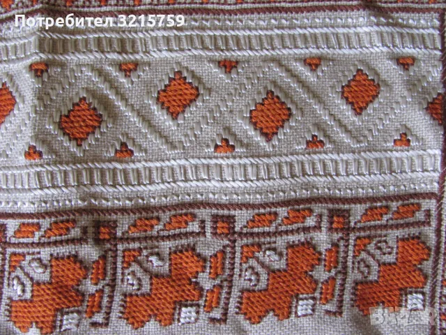 Винтидж ръчно бродирано каре, покривка, 73х40см., снимка 3 - Декорация за дома - 50421345