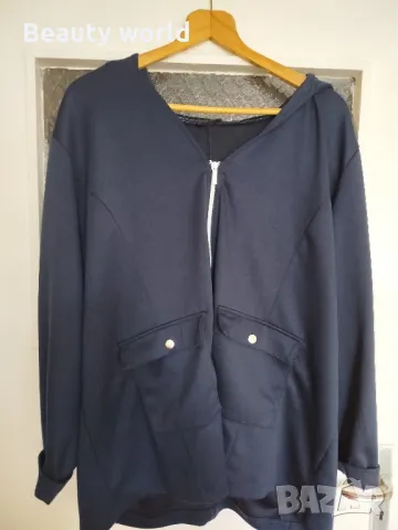 Дамско синьо яке 3 хл, снимка 8 - Якета - 50034362