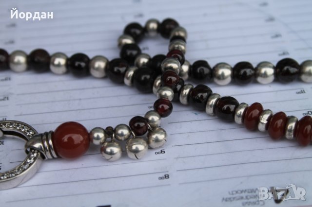 Дизайнерски накит/гердан-сребро,гранат,карнеол, снимка 6 - Колекции - 40486029