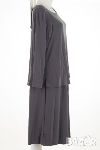 Дълга двупластова рокля в сиво Maristel - 2XL, снимка 4 - Рокли - 42790571