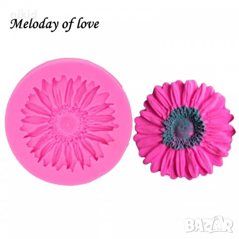  гербер хризантема силиконов молд форма за украса и декорация на торти и др., снимка 3 - Форми - 15356222