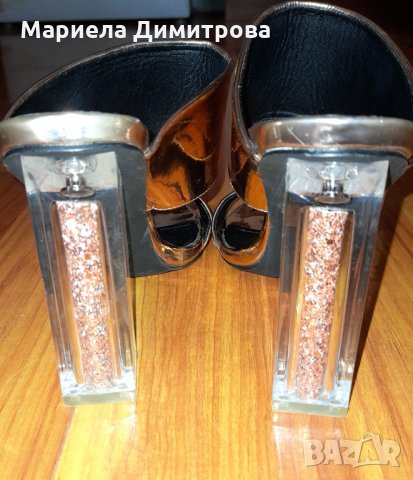 Дамски златисти сандали и дънкови ботички, снимка 2 - Сандали - 33979702