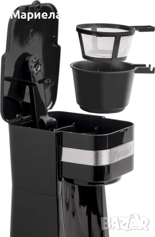Кафемашина Bestron 750W, с многократен филтър ,за 1 термо чаша, снимка 3 - Кафемашини - 53202357