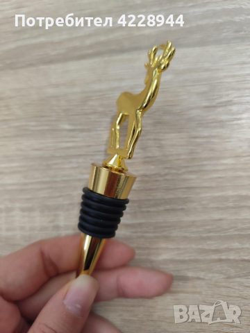 🎄 Коледна тапа за вино с форма на елен – златна, метална, за многократна употреба, снимка 6 - Други - 51975173