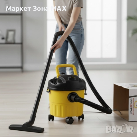 Мощна модерна прахосмукачка за сухо и мокро почистване с 10L контейнер, снимка 3 - Прахосмукачки - 52871376