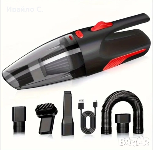 Безжична прахосмукачка за кола и дом | Мощно засмукване | Преносим модел, снимка 4 - Прахосмукачки - 52315170