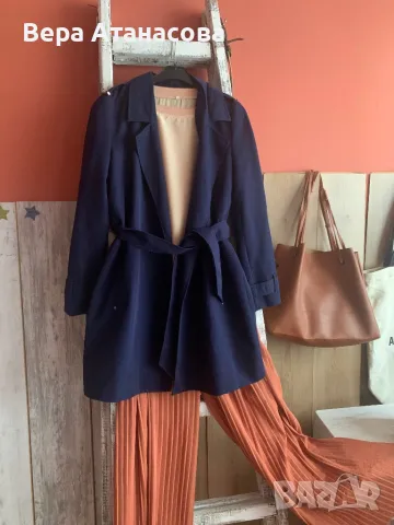 💙💙💙 Елегантен тъмносин тренчкот💜, снимка 2 - Шлифери - 49551028