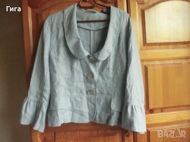 светлосиньо ленено сако