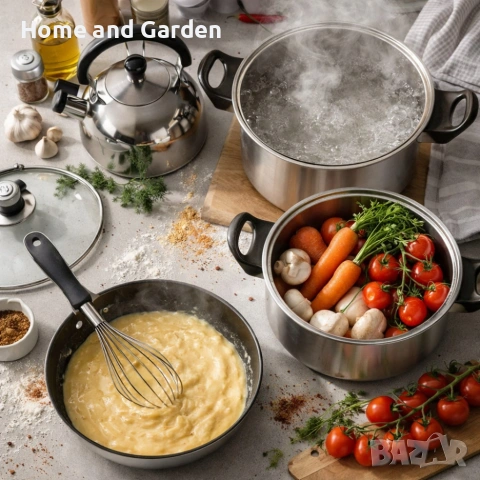 Комплект тенджери и аксесоари от 11 части - издръжливи и устойчиви, снимка 10 - Съдове за готвене - 54027058