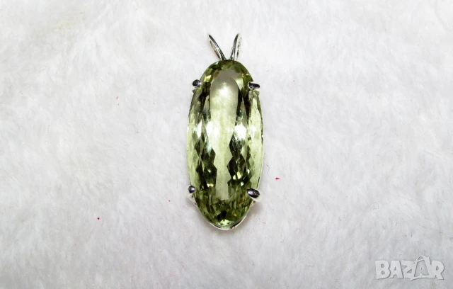925 сребърено колие с натурален аметист празиолит 24 карата подходящо за подарък, снимка 1