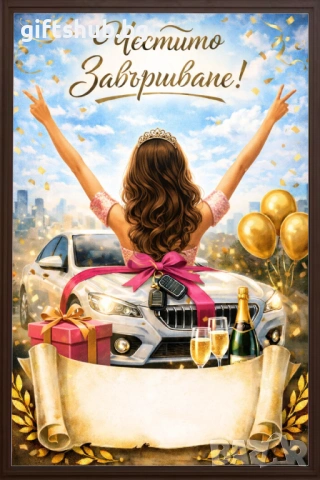 Рамка с пожелание за абитуриенти, снимка 2 - Декорация за дома - 54052650