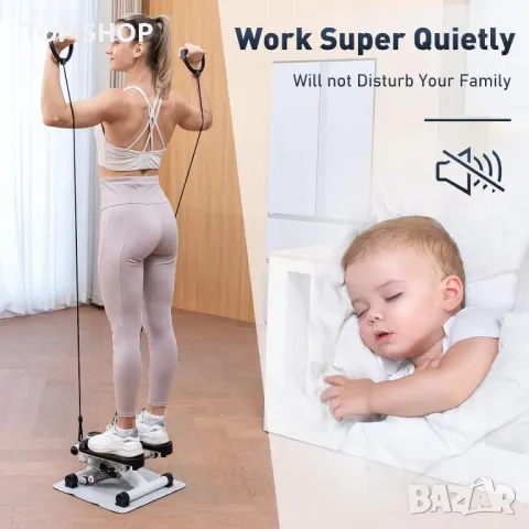 Степер CITYSPORTS за упражнения у дома, мини със съпротивителни ленти, снимка 6 - Фитнес уреди - 49340634