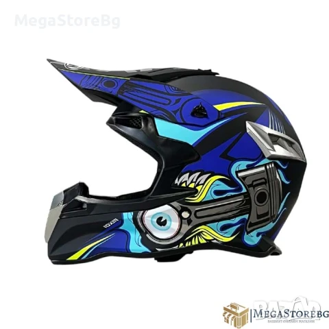 Кросова каска 188 - размер S - Matt Black/Blue