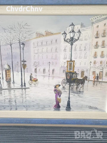 Hernandez 57х49см/2бр испански картини масло върху платно/градски пейзаж-Виена/картина дървена рамка, снимка 3 - Картини - 50953957