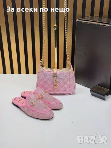 Gucci Дамски Затворени Чехли С Кристали Гучи - Различни Цветове Код SEM-583, снимка 4 - Чехли - 55876444