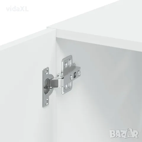 vidaXL Тънък шкаф за съхранение, бял, 30x42,5x225 см, инженерно дърво, снимка 10 - Бюфети - 56146901