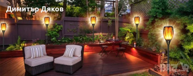 Соларна LED лампа имитираща огън със светлинен сензор, снимка 3 - Соларни лампи - 48136869