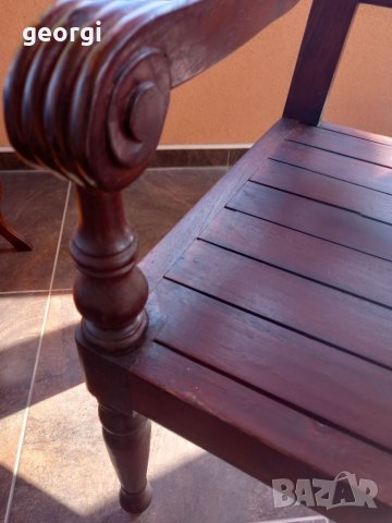 Ретро дървена пейка масив , снимка 4 - Дивани и мека мебел - 38347046