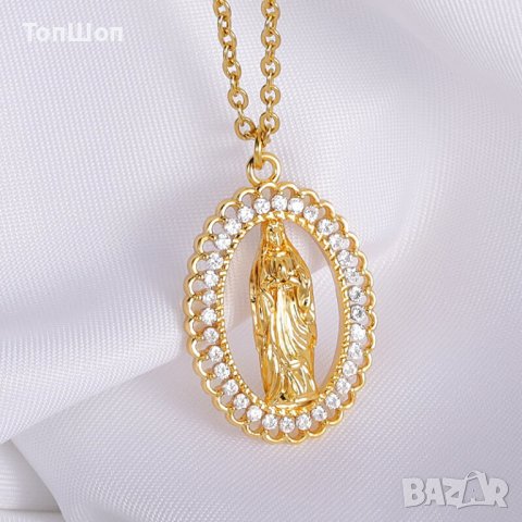 Колие Дева Мария с камъни - 2 Модела, снимка 5 - Колиета, медальони, синджири - 37310596