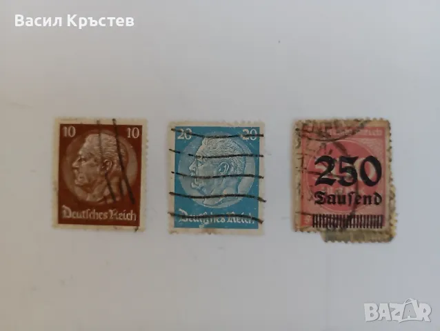 Марки, Deutfces Rejch - 10,20; 500 mark/250 zaufend, снимка 1 - Филателия - 47823300