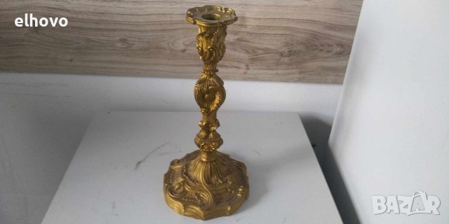 Красив месингов свещник, снимка 5 - Антикварни и старинни предмети - 42325100