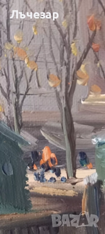 Маслена картина сцена от канал в Амстердам, снимка 11 - Картини - 52380424