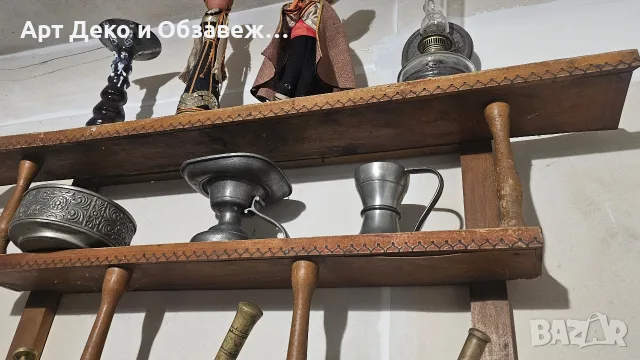Стара дървена етажерка, снимка 3 - Етажерки - 56488905