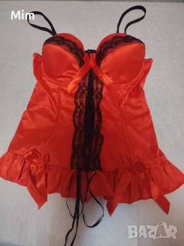 Livco Corsettl S Червен сатенен корсет , снимка 5 - Корсети, бюстиета, топове - 55933685