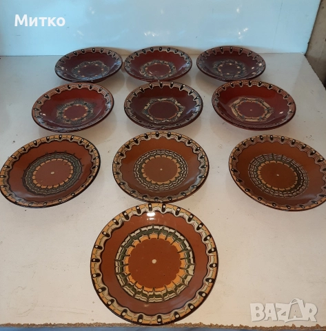 Български битови керамични чиний купи и капаци, снимка 2 - Чинии - 52930225