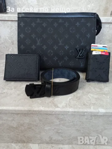 Louis Vuitton Луксозен Мъжки Комплект Луис Витон - Различни Модели И Цветове Код Bal Style85, снимка 2 - Подаръци за мъже - 55939886