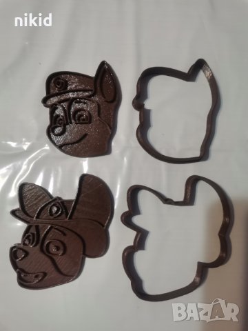 Пес патрул Paw patrol пластмасов резец форма фондан тесто бисквитки, снимка 2 - Форми - 25415189