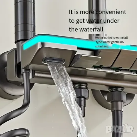 🚿 Луксозна душ система с LED дисплей и осветление – За баня, която впечатлява!, снимка 2 - Душове - 49203759