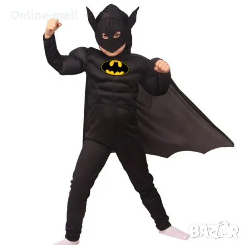 Детски костюм на Батман Batman с мускули и маска, Черен, снимка 2 - Детски комплекти - 49720214