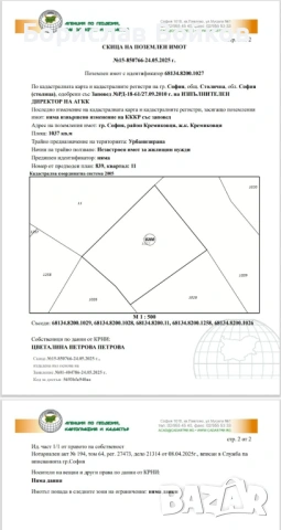 Парцел за строителство в Кремиковци, 1037кв.м, снимка 2 - Парцели - 53081688