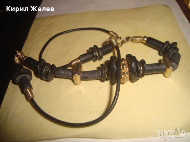 ХЕНД-МЕЙД ГЕРДАН КОЛИЕ ВИНТИДЖ БРОНЗ ПОЛИМЕРНА ГЛИНА 24347, снимка 5 - Колиета, медальони, синджири - 33953322