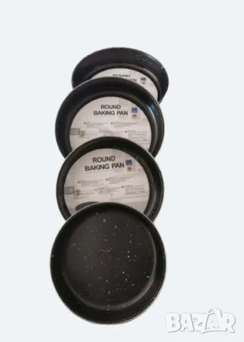 Комплект тави Rosberg 24/26/30/32см., Черни/въгл. стомана с мрам. покр., снимка 4 - Съдове за готвене - 49547844