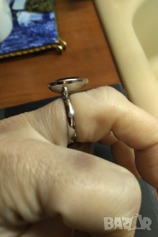 Нов пръстен мед стомана с фасетиран аметист , снимка 6 - Пръстени - 35164734
