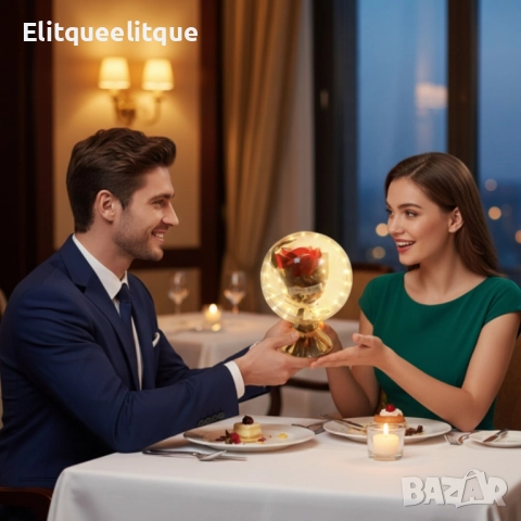 Лампа с роза и мека светлина – подарък, който остава и след празника, снимка 6 - Соларни лампи - 52166850