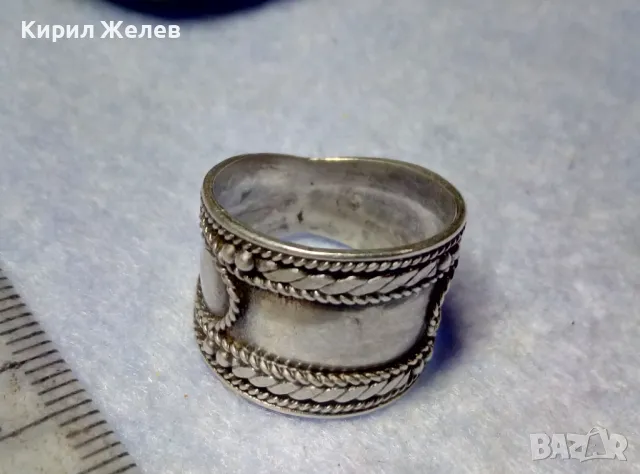 СТАРИНЕН РЕТРО АРТ ОРНАМЕНТИРАН СРЕБЪРЕН ПРЪСТЕН СРЕБРО ВИСОКА ПРОБА МАЙСТОРСКО БИЖУ 34933, снимка 7 - Антикварни и старинни предмети - 50354739