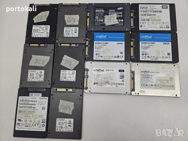 2.5" inch SSD SATA 240GB 250GB 256GB Intel Samsung Kingston Crucial, снимка 2 - Твърди дискове - 54012327