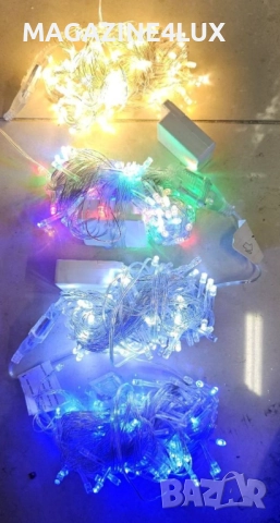 Коледни LED лампички, 100бр лампички/10 метра гирлянд. С възможност да се удължават до безкрай