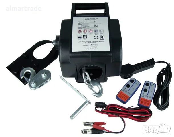 12 V автомобилна лебедка с кабел и 2 радио дистанционни управления