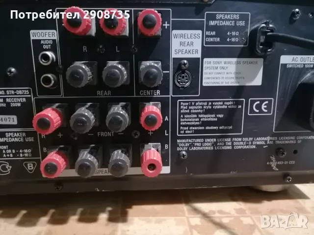 Sony STR-DB725 QS Dolby Surround AV приемник, снимка 8 - Ресийвъри, усилватели, смесителни пултове - 49667505