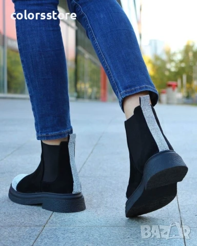Равни боти - черен велур - NPR20 