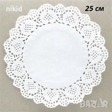 Кръгли дантелени хартиени подложки салфетки декоративни за украса чаши и десерти кекс сладкиш , снимка 2 - Аксесоари за кухня - 29222244