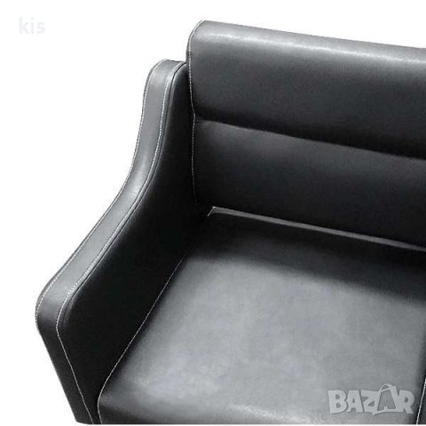 Нов фризьорски стол M811 - черен с ефектни бели шевове, снимка 3 - Фризьорски столове - 37259721