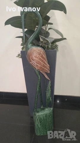Декоративна дървена фигура щъркел/чапла, снимка 3 - Декорация за дома - 54281960