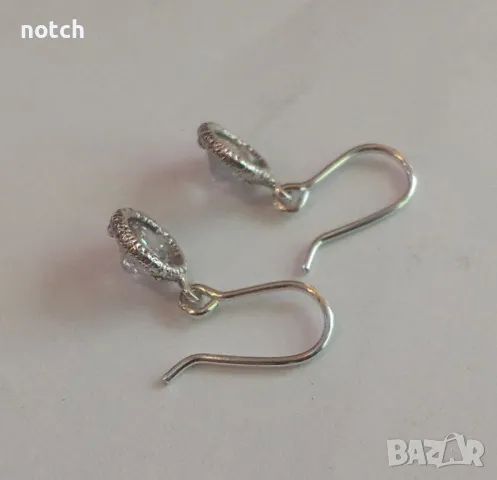 Сребърни обеци с циркони, снимка 6 - Обеци - 49974734